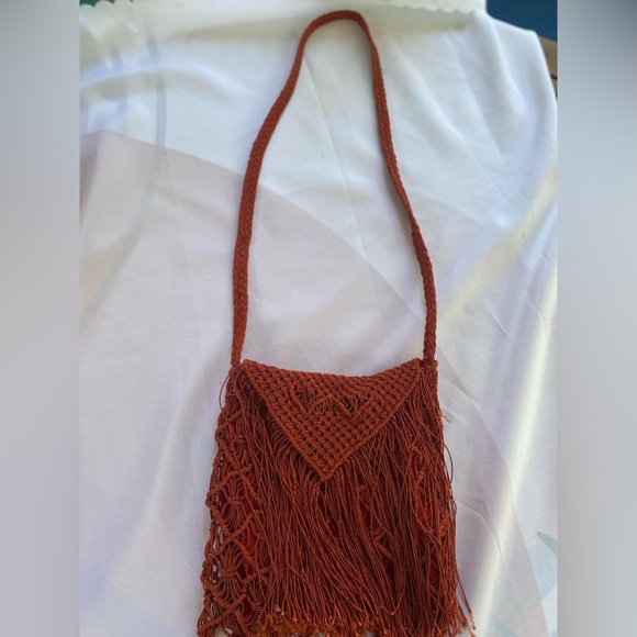 Fringe Crossbody Bag - Dark Red - Picture 3 of 13